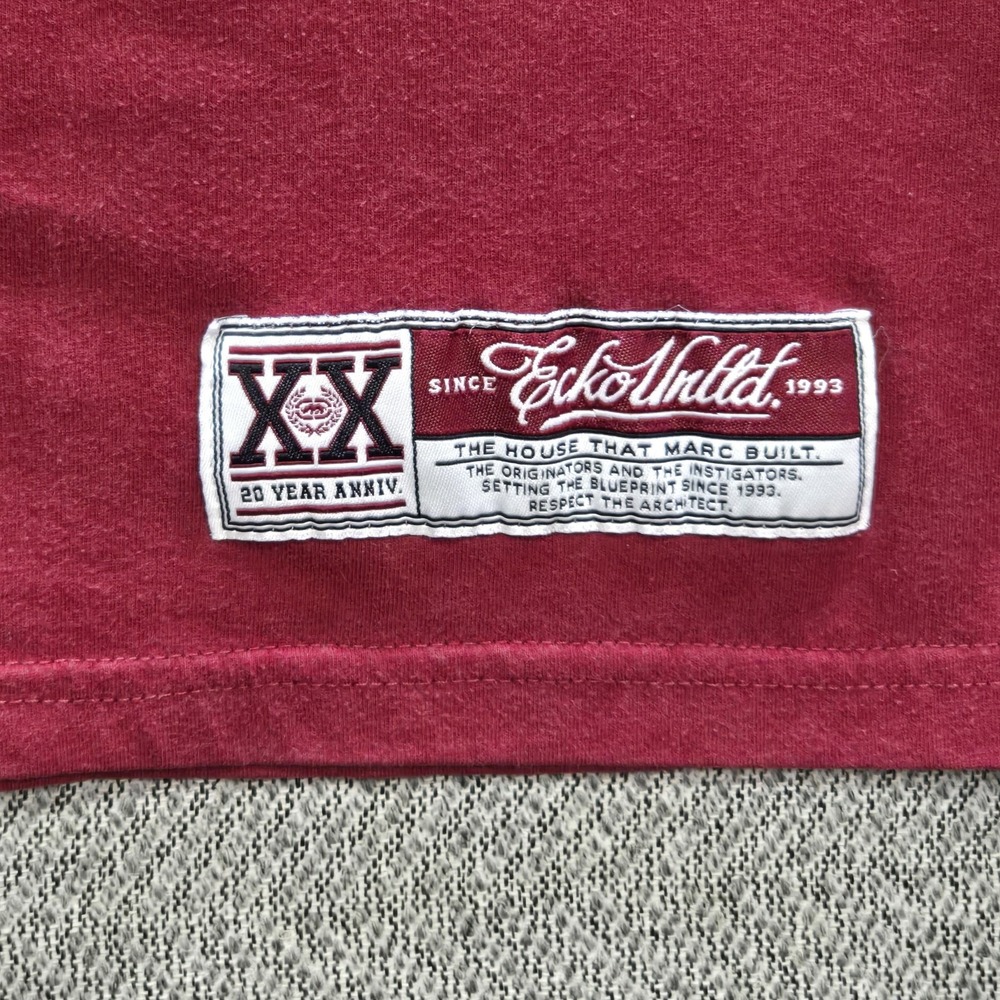 Ecko Unltd Shirt Mens 3XL Red 93 Eagle Aztec Graphic Embroidered Streetwear - Picture 2 of 10